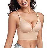 DotVol Women's Plunge Comfortable Pullover Bras Lightly Padded Wirefree Everyday Bra