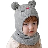 LLmoway Baby Toddler Kids Winter Hats Warm Windproof Knit Scarf Hood Fleece Hat