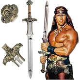 Conan the Barbarian Sword &ndash; Actual Swords Atlantean Swords | 5160 Carbon Steel, Brass Fittings &amp; Leather Sheath | Medieval Fantasy King Sword Prop | Gift for Him, Christmas, Viking Gift for Him