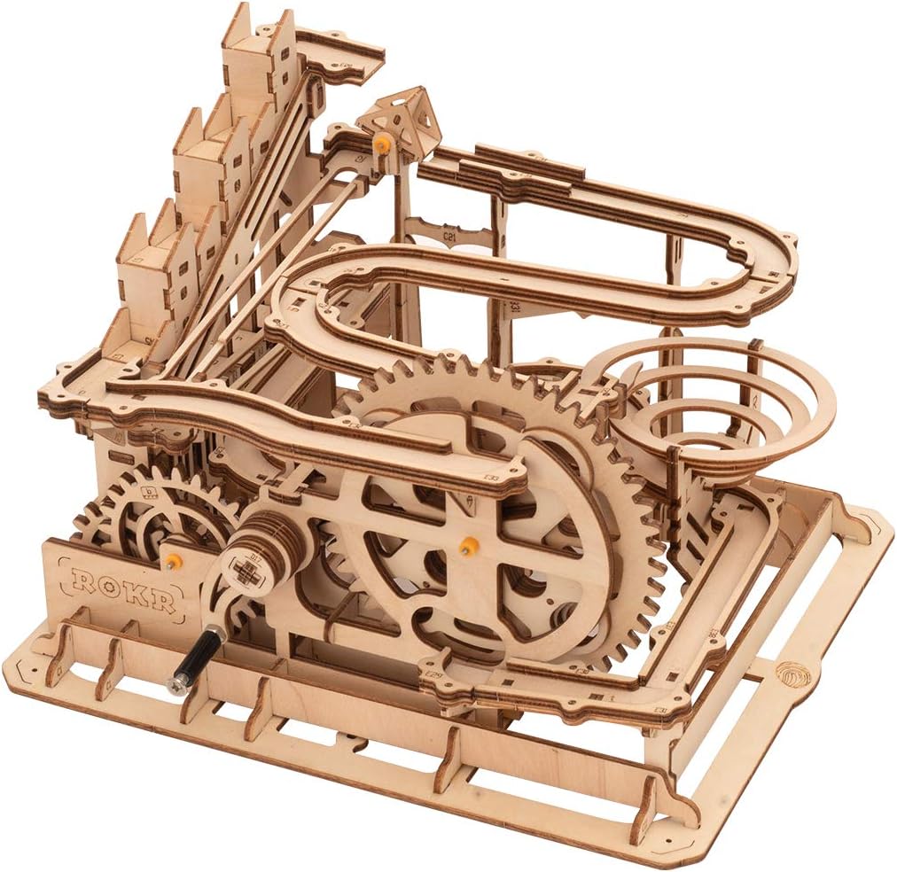Rolife 3D Wooden Puzzles for Adults, Wood Craft Model Kits, Assembly Mechanical Building Kits, Educational Science Engineering Toy for Boys and Girls to Build Ages 14+ (Waterwheel Coaster)