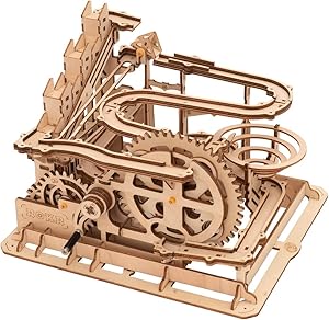 Rolife 3D Wooden Puzzles for Adults, Wood Craft Model Kits, Assembly Mechanical Building Kits, Educational Science Engineering Toy for Boys and Girls to Build Ages 14+ (Waterwheel Coaster)