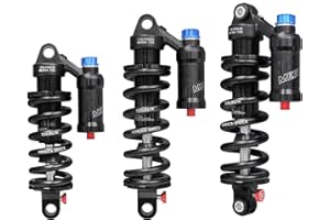MEROCA Adjustable Air Spring Coil Over Shock Absorber for Mountain Bikes, 190-265mm, 550LBS Spring, Rebound, Compression, Preload, and Air Pressure (200-300 PSI) Fits MTB/Downhill/eBikes