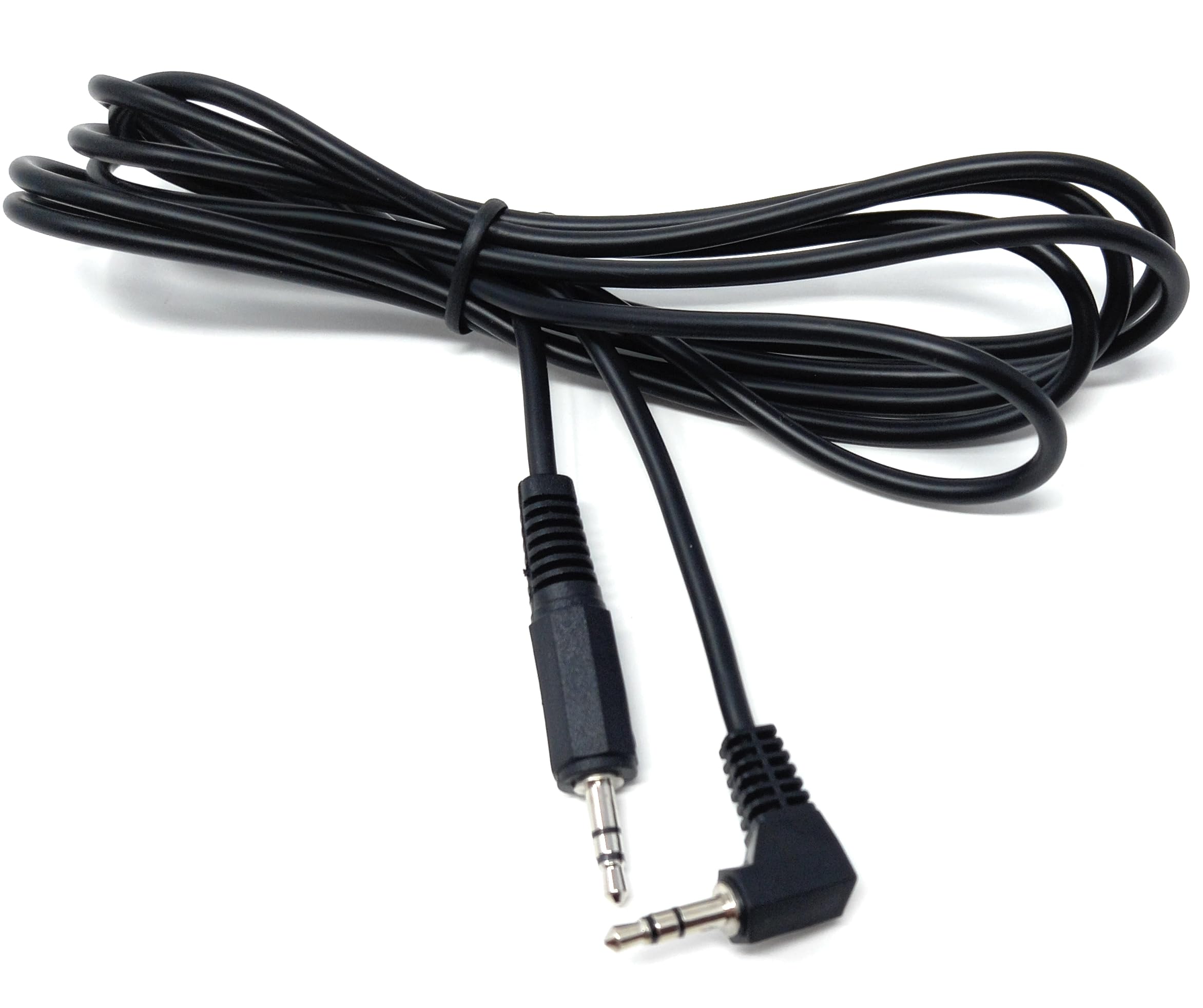 DRUT 2m Right Angled 3.5mm Stereo Jack to 3.5mm Jack Audio Cable Lead Nickel Ends 6.5ft