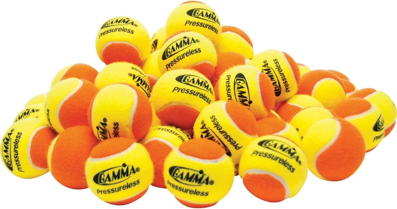 Gamma Sports Pressureless Practice Tennis Balls, Yellow/Blue - Pack of 60 : Sports & Outdoors