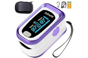 AOSENWELL Fingertip Pulse Oximeter, 4 Data Pulse Oximeter with Respiratory, Respiration Rate Monitor, Oximeter for Sports Aviation Use Only (purple)