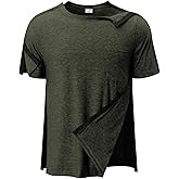 Fififlip Men's Post Shoulder Surgery Shirts Tear Away Recovery Short Sleeve Full Open Side Snap Chemo Shirt Adaptive Clothing
