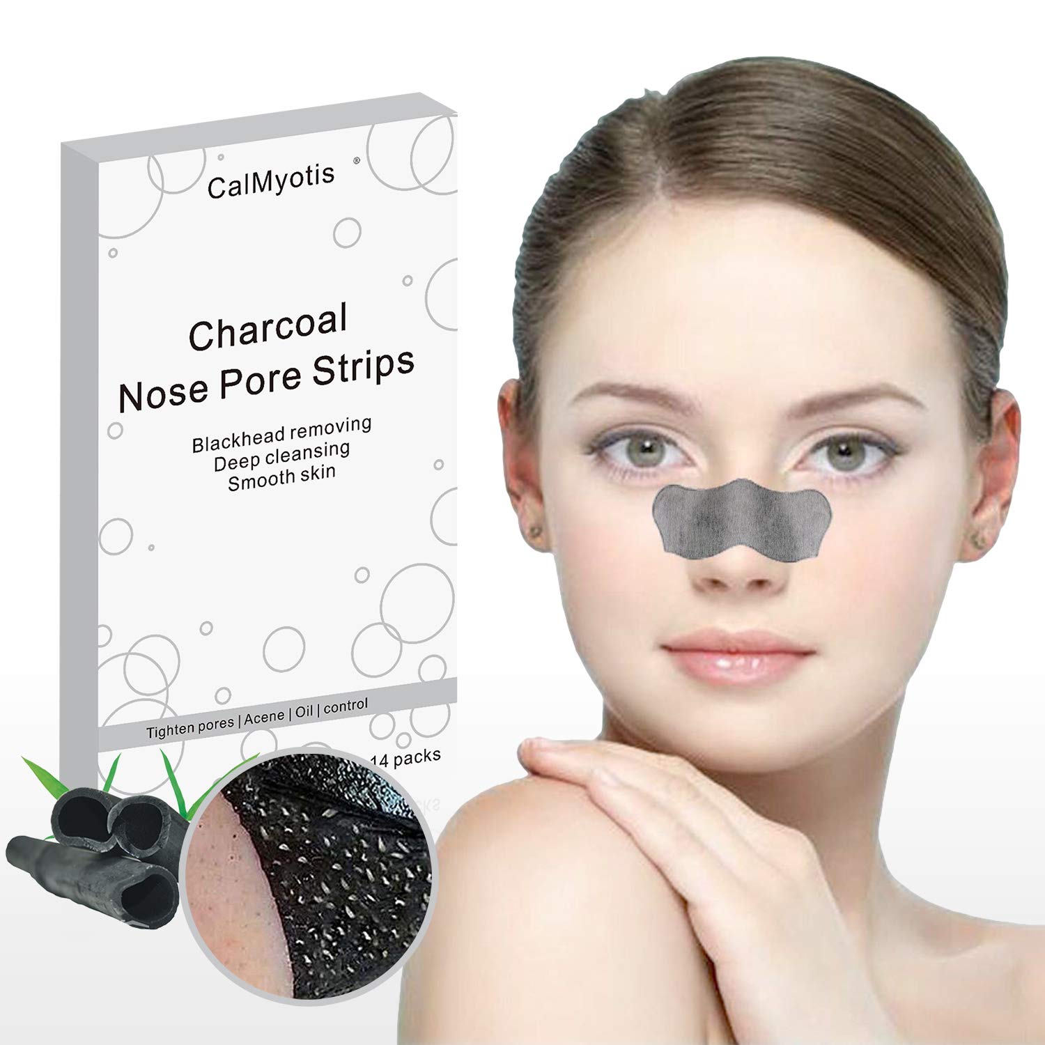 Pore Strips, Charcoal Nose Strips Deep Cleansing Blackhead Remover 24 Strips