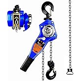 FITHOIST Lever Chain Hoist 1650LBS Capacity 5FT Manual Ratchet Chain Puller Hoist with 2 Hooks for Open-Air and Unpowered Operations (1650LBS 5FT)