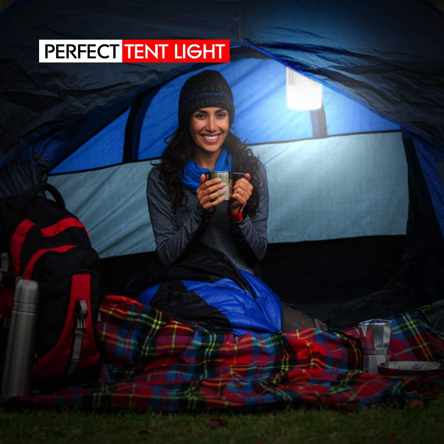 Rechargeable Camping Lantern [4 Pack] - WdtPro Portable LED Camping Lanterns with Hanging Hooks, 3 Modes, Waterproof Camping Lights for Camping, Emergency, Hurricane, Power Outage - - 