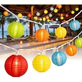Romasaty Multicolor Lantern String Lights,Colorful Hanging Lanterns String Light in Home &amp; Garden Decorative Lights for Indoor Outdoor Patio Party Wedding Bedroom Bistro Bar