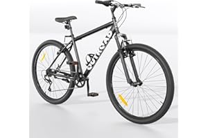 Max4out 26 inch Mountain Bike 7/21 Speeds Lightweight Cycling Bicycles, Dual Disc/V Brake,Metal Frame Bicycle for Men and Women, Adult Racing Bike, Road Bike(Blue/Grey/Black/Red)