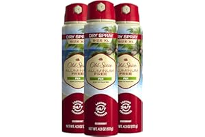 Old Spice Men's Aluminum Free Deodorant Dry Body Spray, Fiji, 24/7 Odor Protection, 4.3oz (Pack of 3)