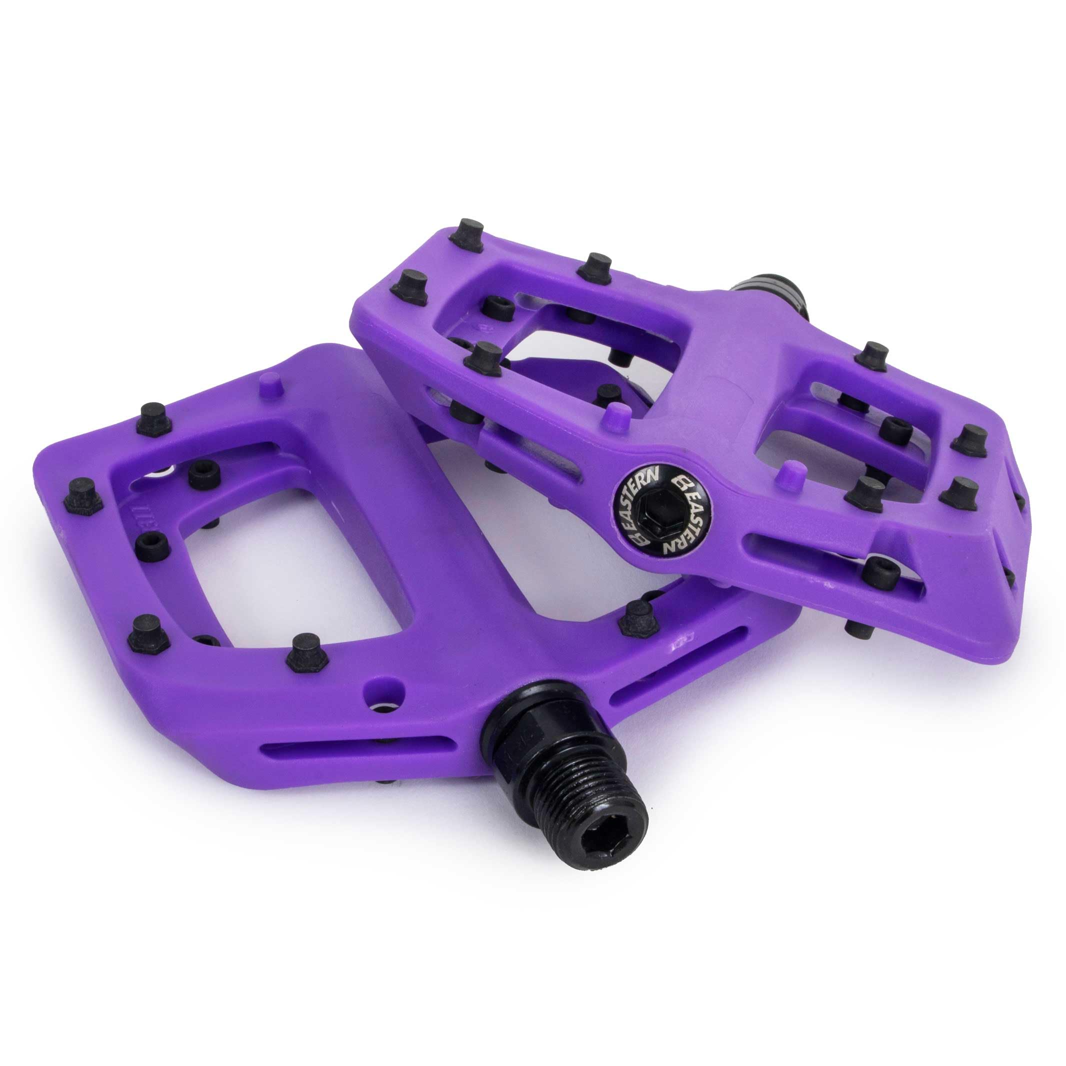Eastern Nylon Linx Pedals 9/16 - Lightweight, High-Grip MTB & BMX Pedals with Removable Metal Pins, Chromoly Axle for BMX, MTB, Road & Kids Bikes - Purple — image 1