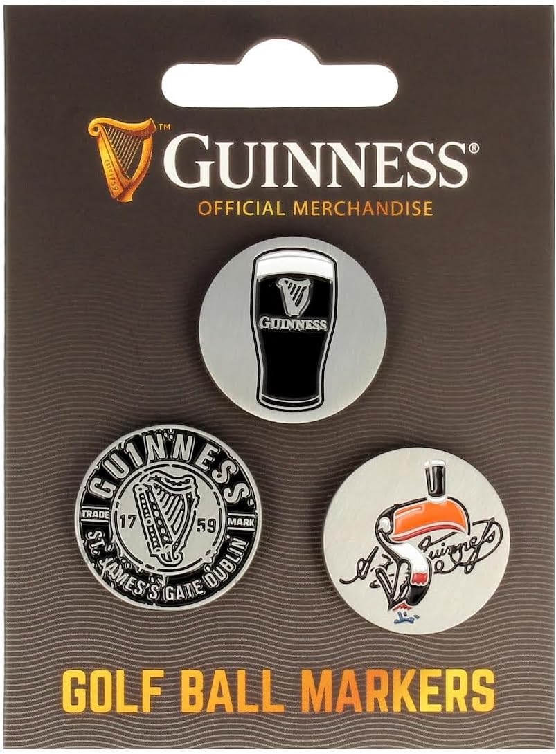 Guinness Golf Ball Markers Official Harp Logo Metal Set