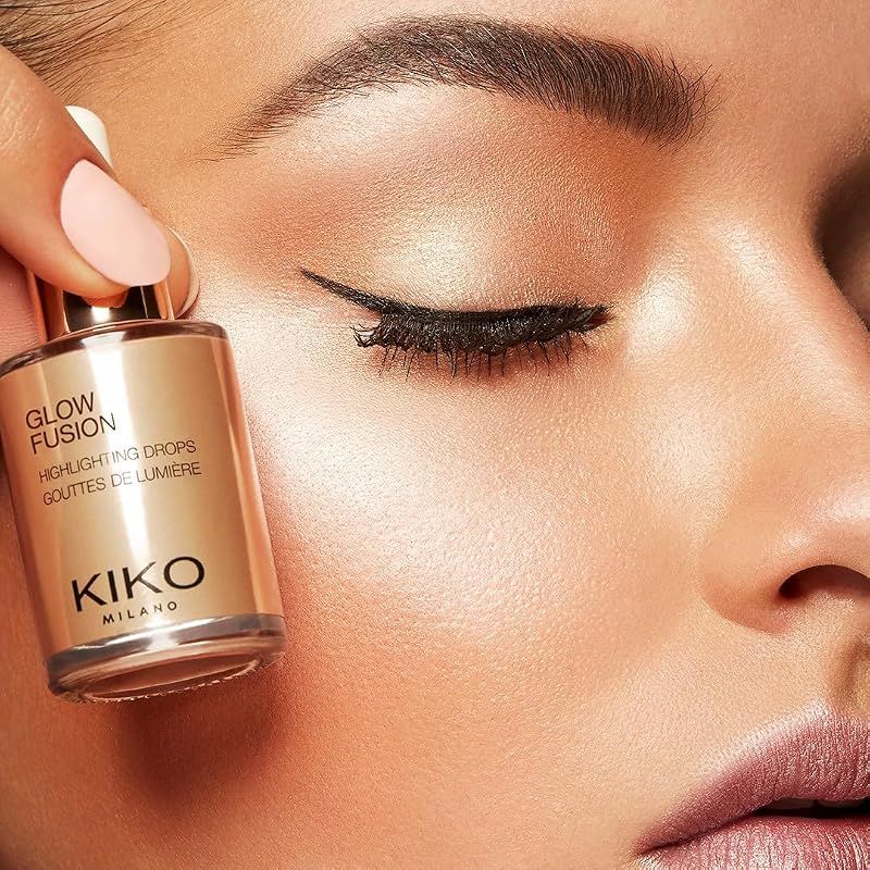 Gotas de iluminação Glow Fusion 02, iluminador líquido facial com acabamento metálico
