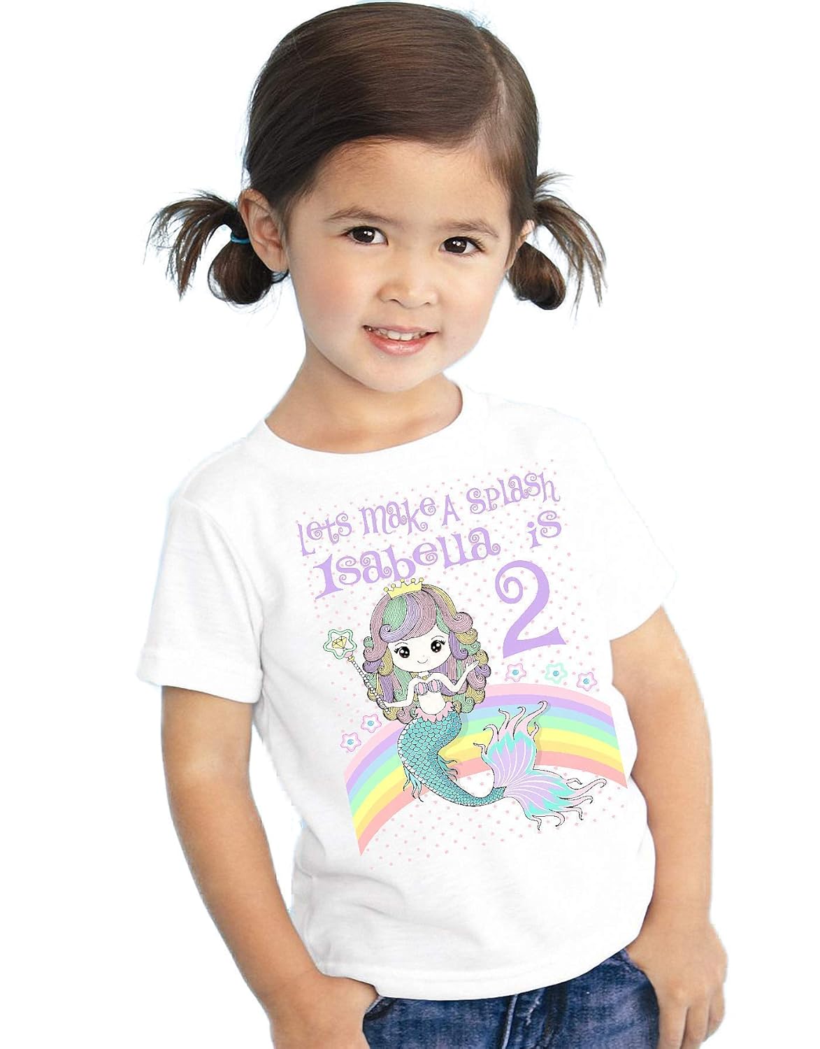 Amazon Com Personalized Mermaid Birthday T Shirt Girls Kids Youth