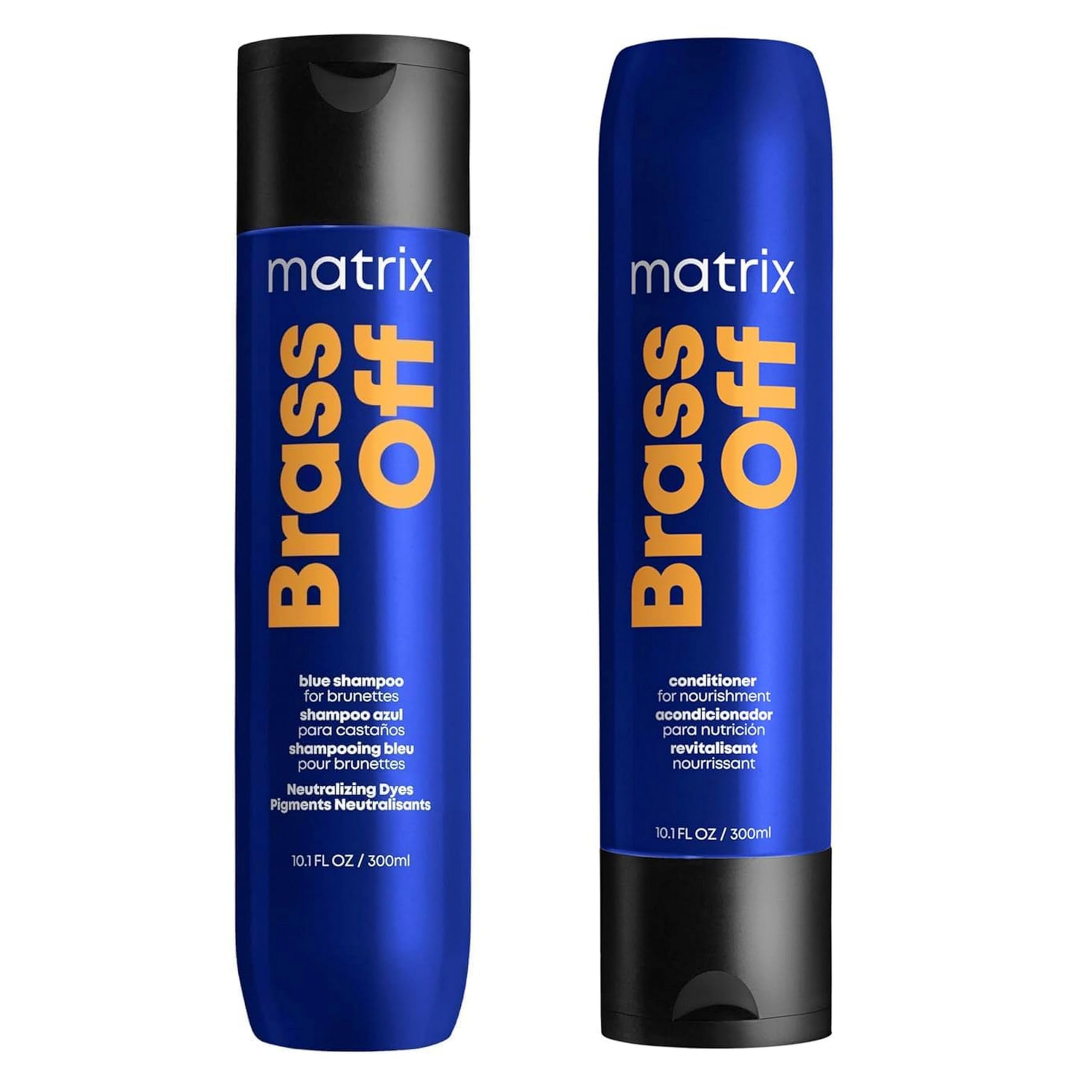 Matrix Total Results Brass Off Blue Shampoo 300ml & Conditioner 300ml Duo for Lightened Brunette Hair