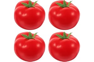 DECHOUS 4Pcs Artificial Tomatoes, Realistic Foam Tomato Decorations for Home Kitchen, Fake Tomatoes Vegetables for Display, Props for Table Party Decoration