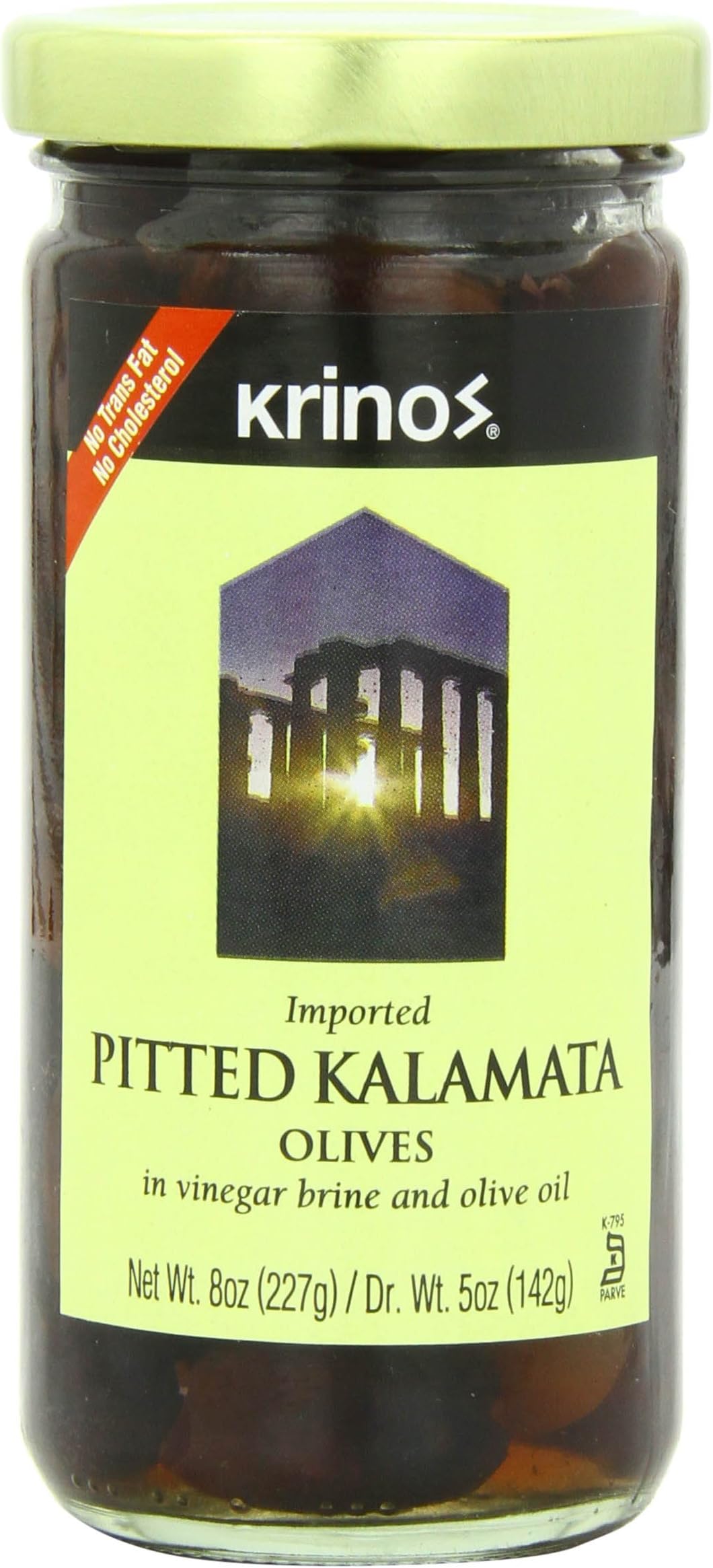 KrinosOlives, Pitted Kalamata, 8 Ounce (Pack of 6)