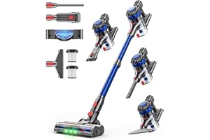 KARDV Cordless Vacuum Cleaner, 500W/40Kpa Vacuum Cleaners for Home, 60Mins Stick Vacuum with LED Display, Anti-Tangle & Wall Mount Charging, 8 in 1 Lightweight Vacuum for Hard Floors Carpet Pet Hair