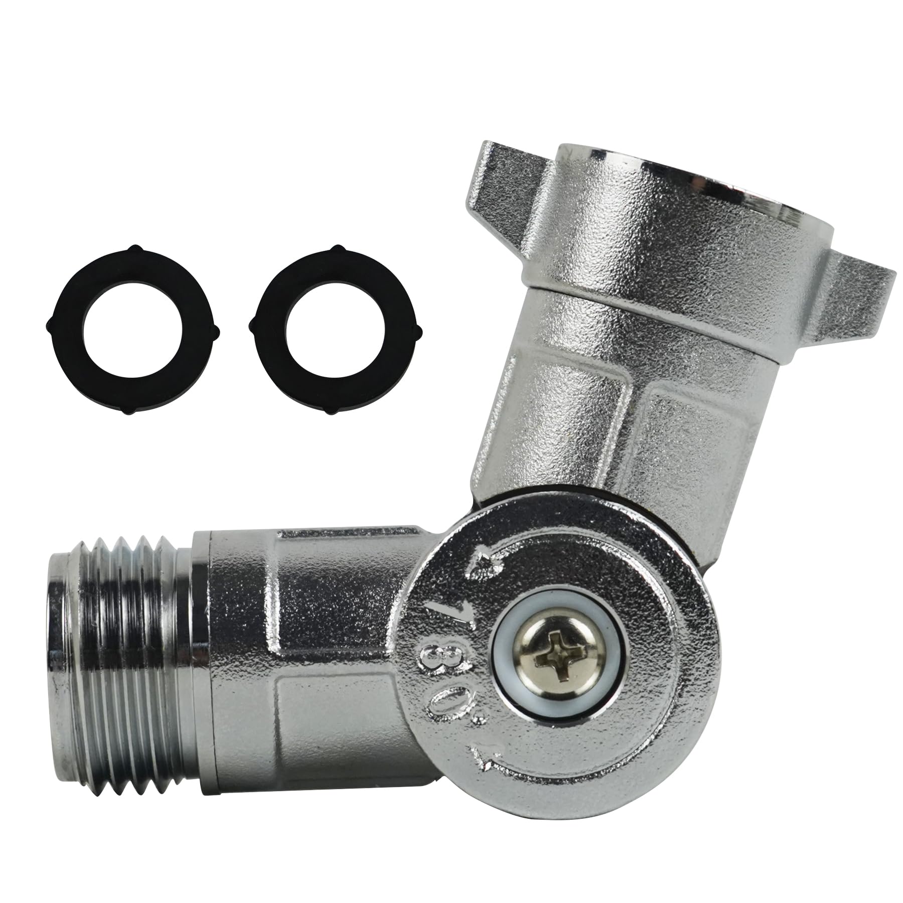 Photo 1 of Hose Swivel Connector Brass, 180° & 360°Adjustable Garden Hose Adapter for Outdoor Faucet, Yard Irrigation, RV Water Pressure Regulator Hose Fittings Anti-Kink Fits Standard 3/4" Hose Protector