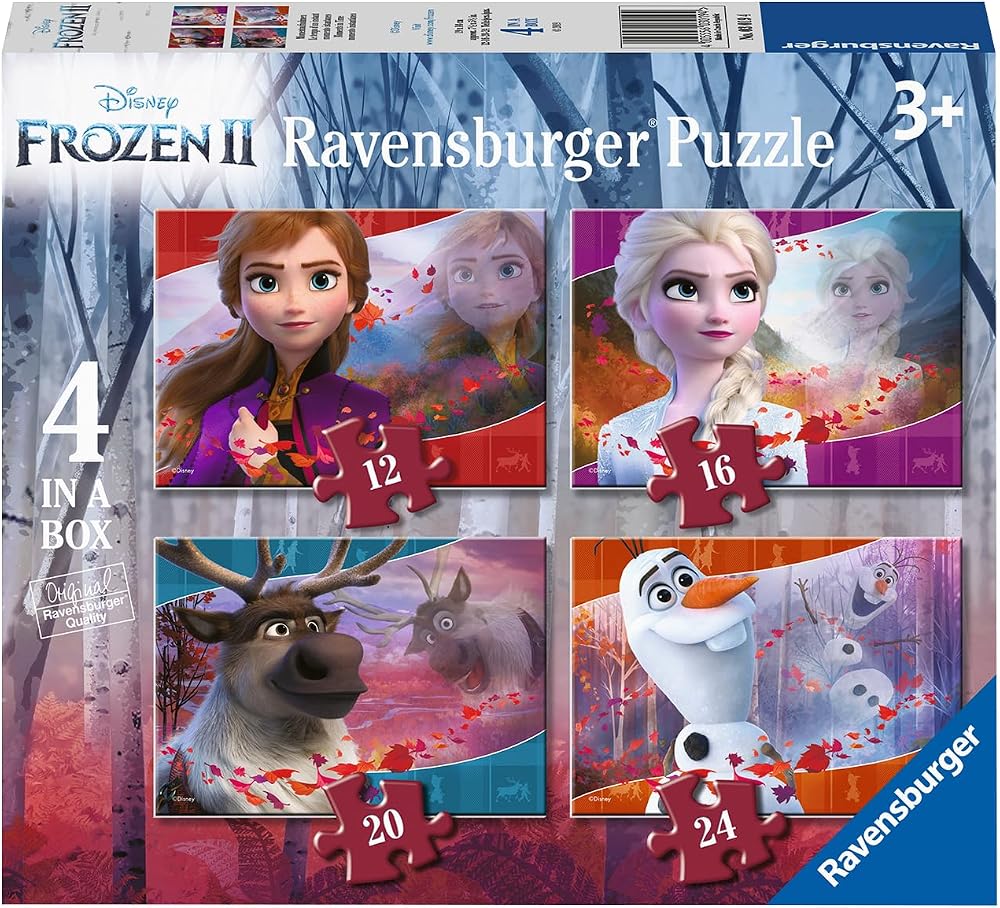 Ravensburger Disney Frozen 4 in a Box Jigsaw Puzzles 12/16/20/24 Piece