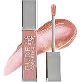Pure Illumination Light-Up Lip Gloss with LED-Lit Applicator Brush + Side Mirror, Non-Sticky, Moisturizing Hydrating Lip Glosses with Lanolin, Jojoba Oil, & Vitamin E, Caribbean Coral