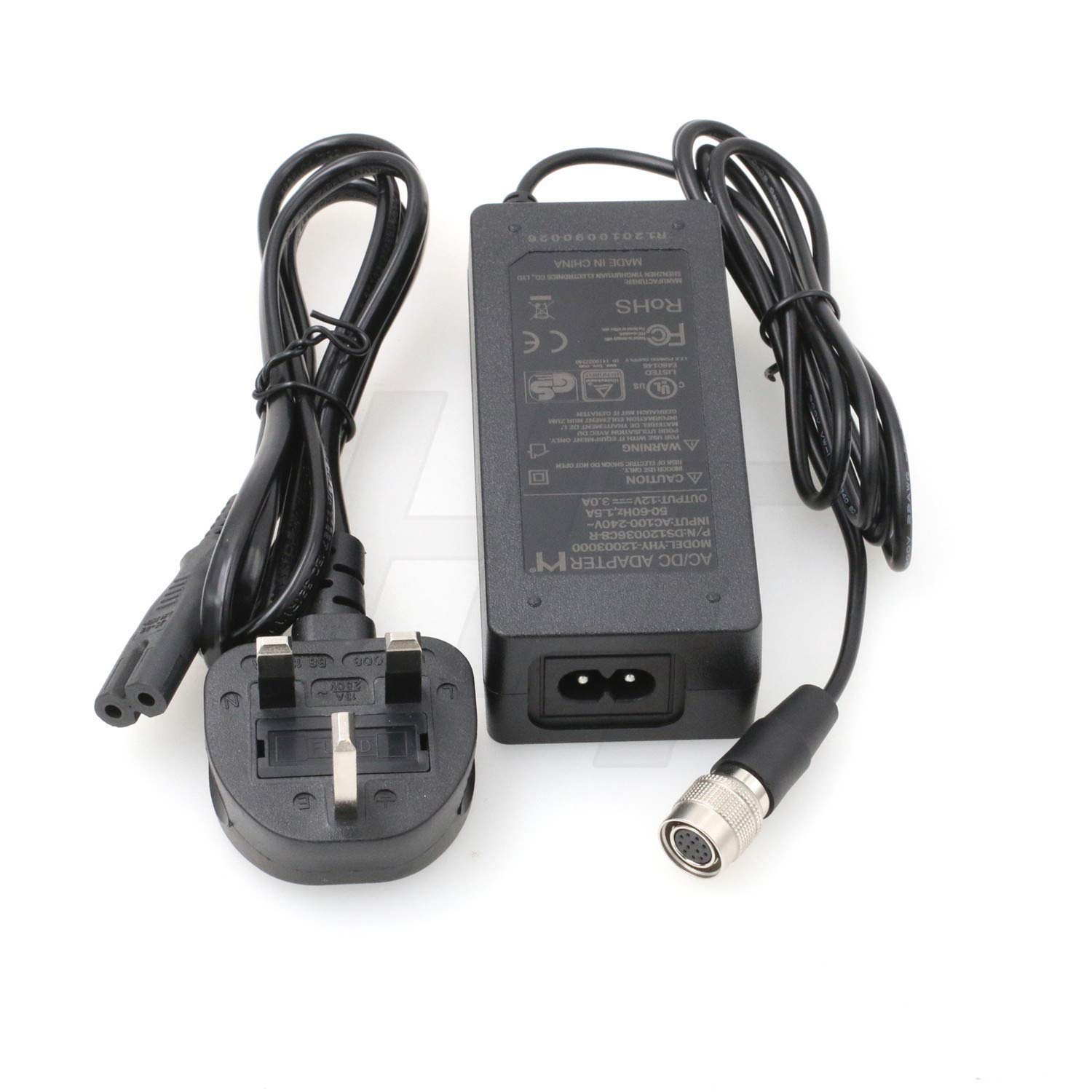HangTon Industrial AVT CCD Camera Hirose 12 Pin Female AC DC Power Supply Adapter 12V 3A for Sony