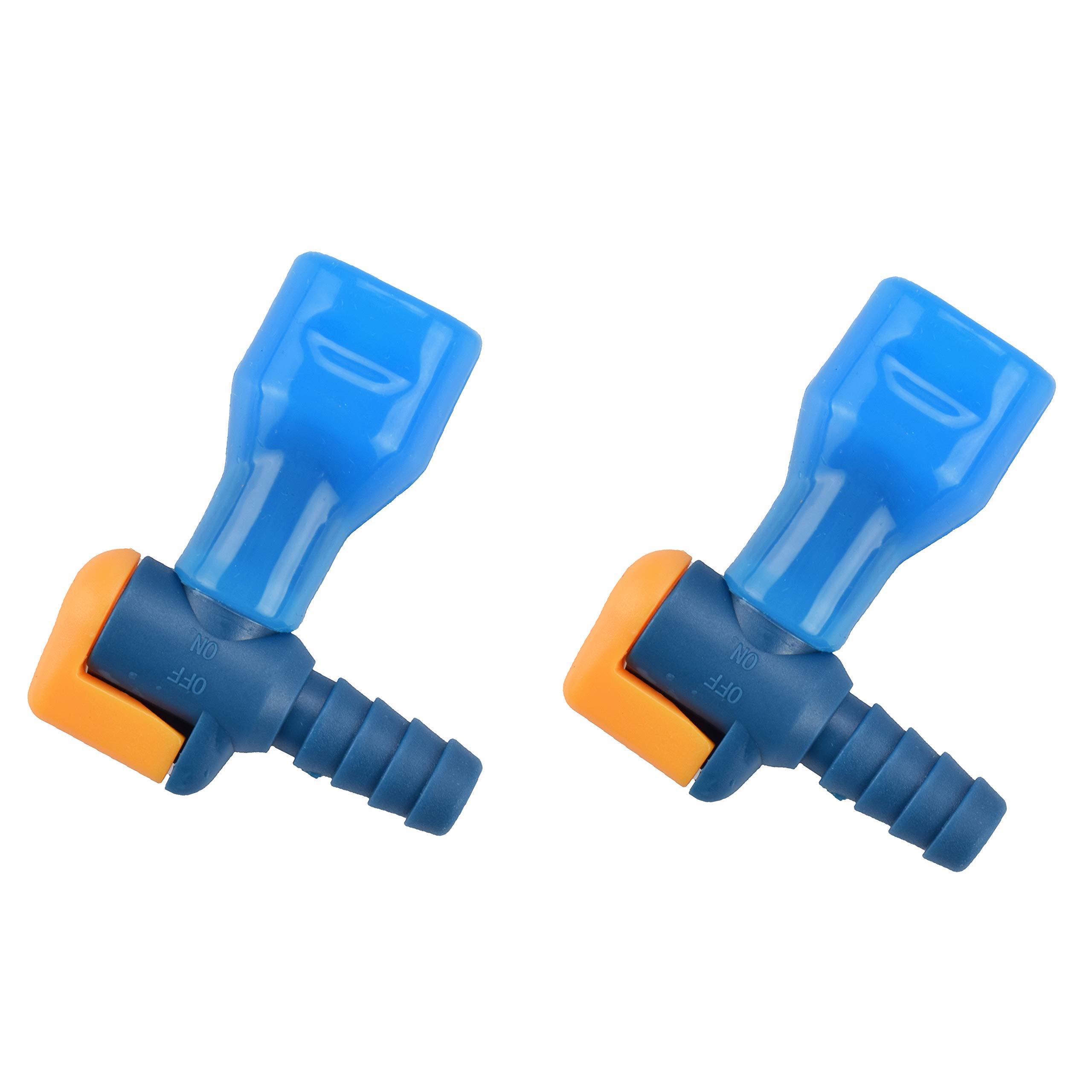 AXEN ON-Off Switch Bite Valve Tube Nozzle Replacement for Hydration Pack Bladder (Blue-90 Degree,2 in 1 Pack)