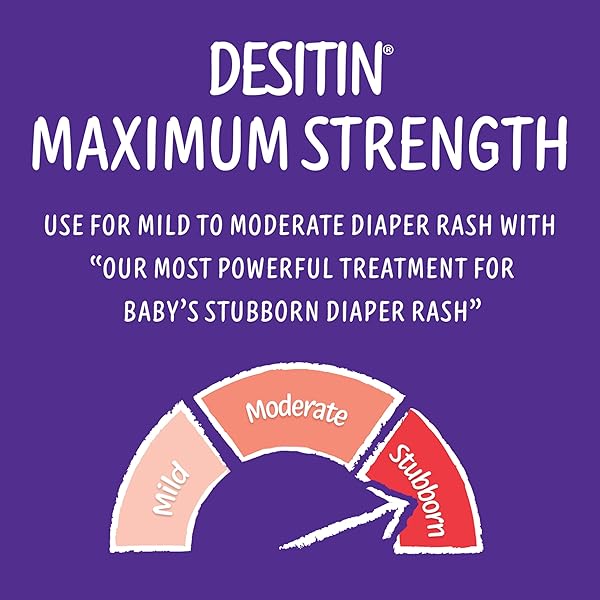 DESITIN MAXIMUM STRENGTH BABY DIAPER RASH CREAM, 40% ZINC OXIDE FOR TREATMENT, RELIEF & PREVENTION, HYPOALLERGENIC, PHTHALATE- & PARABEN-FREE PASTE, PROTECTS SKIN FOR UP TO 12 HOURS, 16 OZ