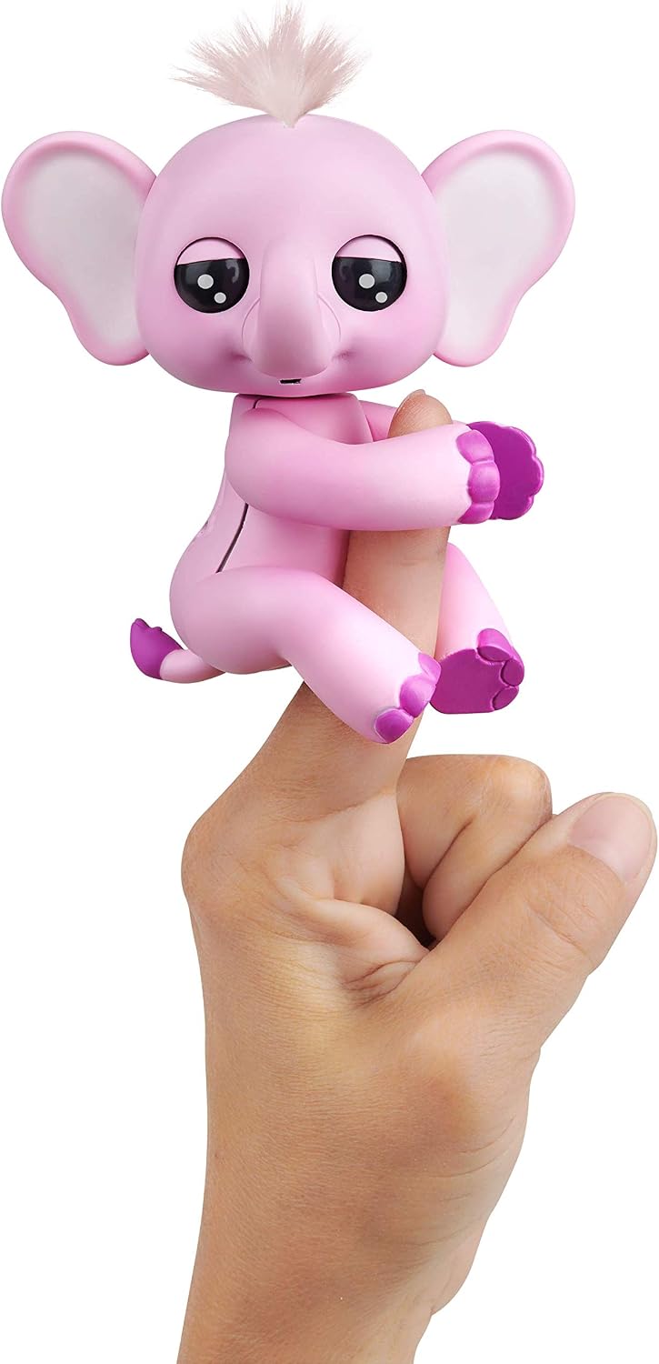 WowWee Fingerlings Baby Elephant - Nina (Pink) - Interactive Toy