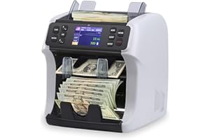 DETECK Money Counter Machine Mixed Denomination with Reject Pocket, DT800 Bank Grade Multi Currency Bill Counter, Serial Nb, 2CIS/UV/MG Counterfeit Detection, Value Counter, Sort & Print