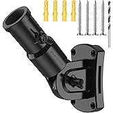evertoco Heavy Duty T304 Stainless Steel Flag Pole Bracket - 180° Adjustable Flag Pole Holder for House with Two Installation Methods, Flag Mount for 1" Diameter Pole, Wind Resistant&Rust Free Black