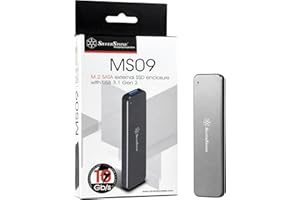 SilverStone Technology M.2 SATA SSD to USB 3.1 Gen 2 Enclosure with Retractable Aluminum USB Type-A Housing