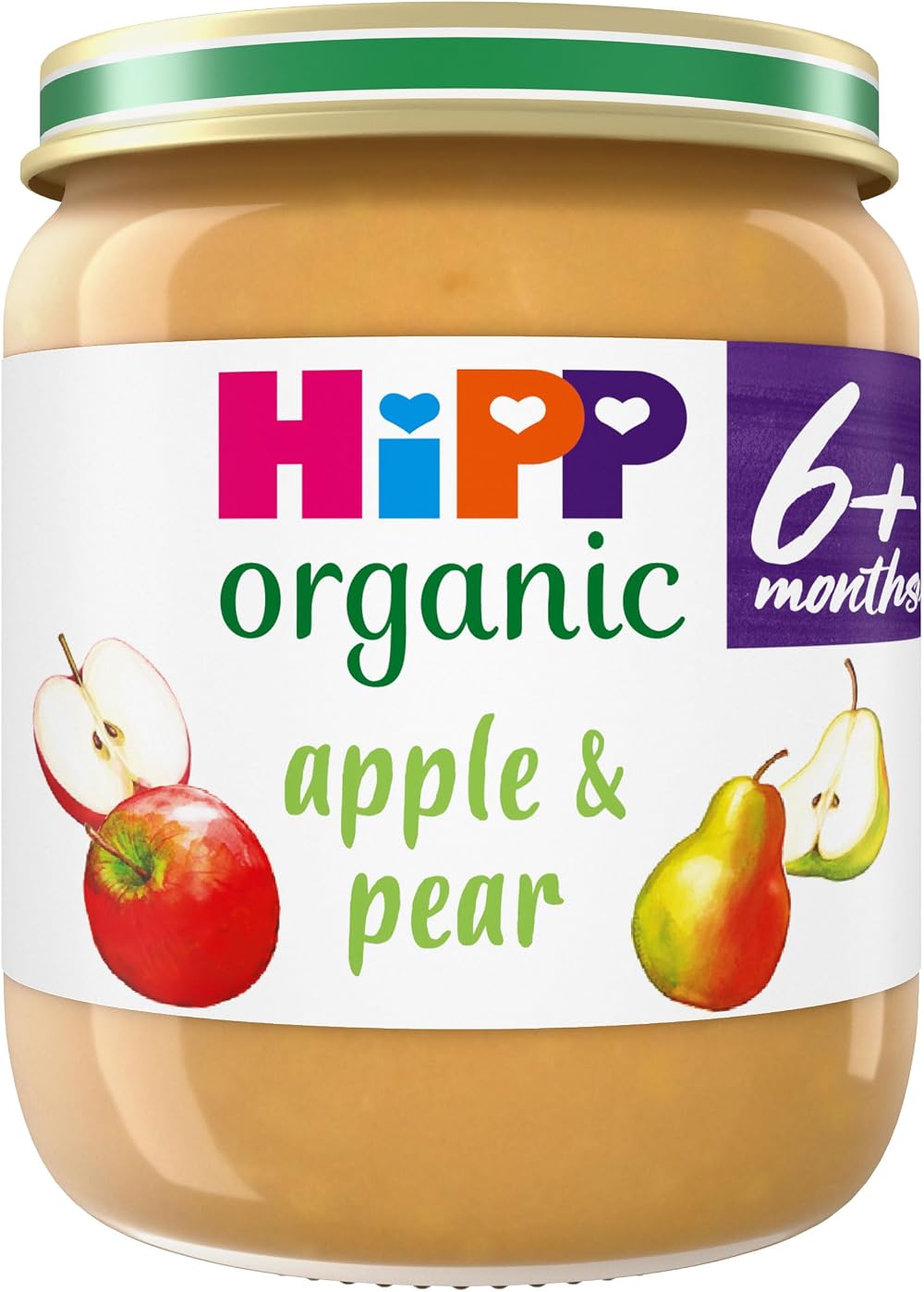 HiPP Organic Apple & Pear Baby Food Jar 6+ Months 125g Pack of 6
