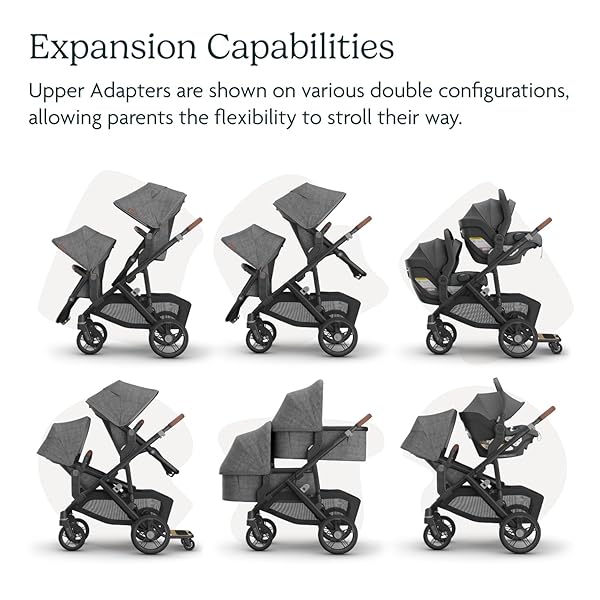UPPABABY UPPER ADAPTER FOR VISTA, VISTA V2, AND VISTA V3 STROLLERS/ COMPATIBLE WITH BASSINET, TODDLER SEAT, ARIA, MESA V2, OR MESA MAX INFANT CAR SEATS / QUICK + SECURE ATTACHMENT / 1 SET