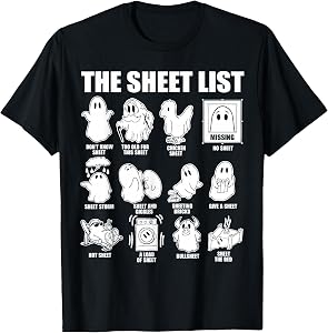 Halloween Funny Shirt Boo Sheet Halloween The Sheet List T-Shirt