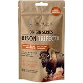 Bison Trifecta, 100% Grass-Fed Freeze-Dried Organs for Skin &amp; Energy, 90ct | Promotes Youthful Skin &amp; Supports Energy Levels. Non-GMO, Gluten Free. 1-Month Supply