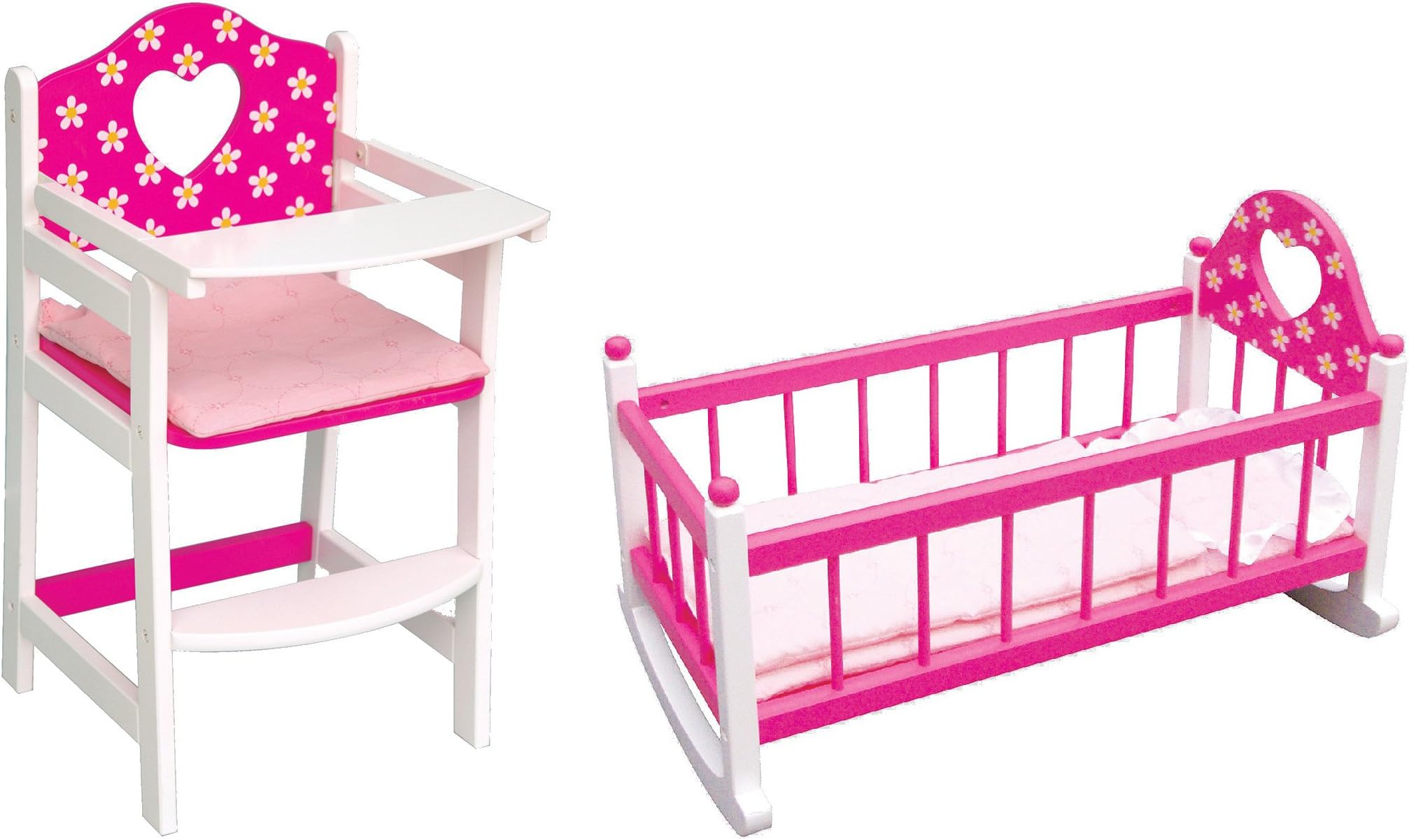 Wooden High Chair and Cradle