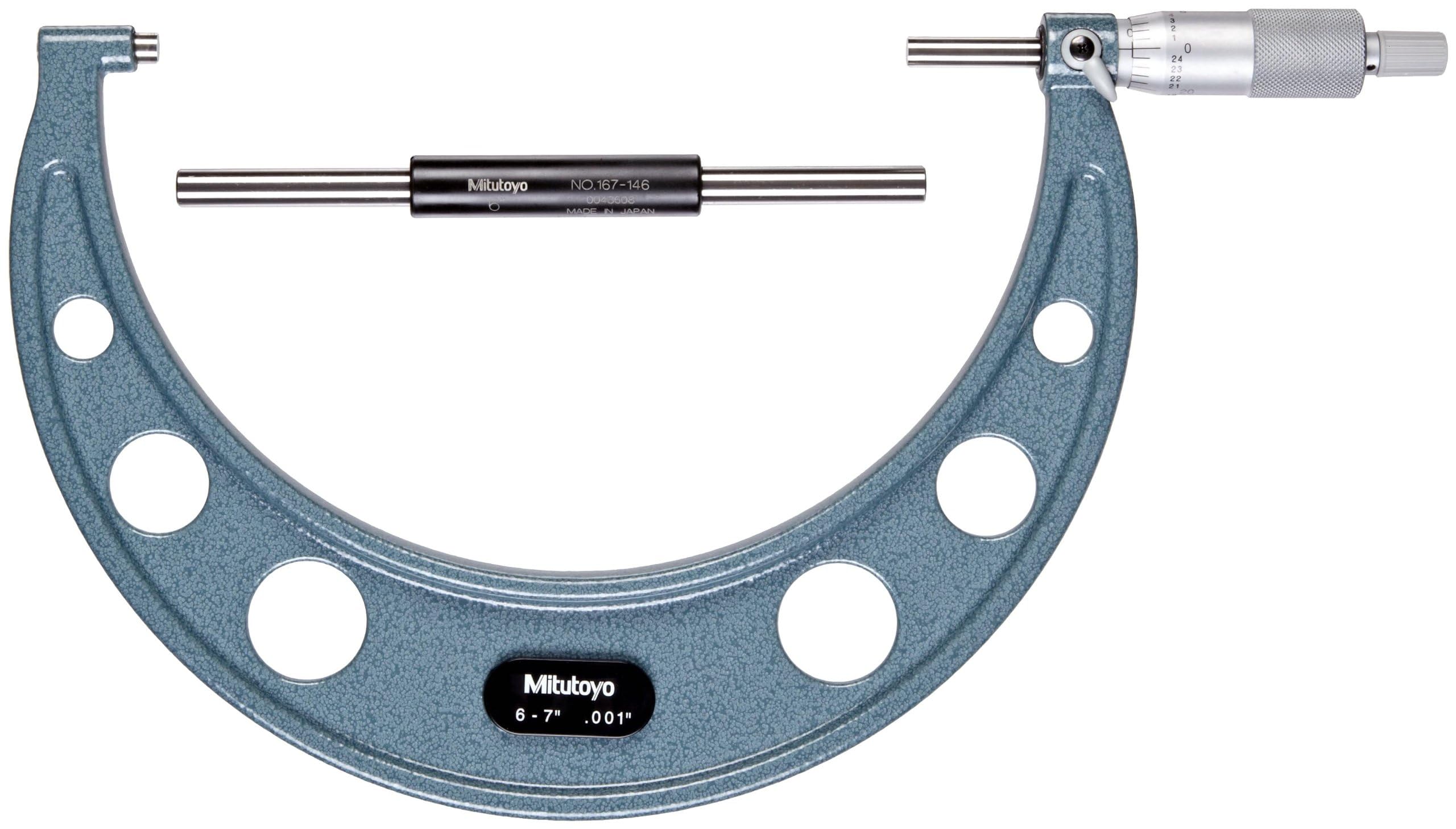 Mitutoyo 103-182 Series-103 Outside Micrometre with Ratchet Stop, 5"-6" Range, 0.001" Graduation