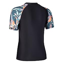 Mens Rash Guard Swim Shirts Short Sleeve UV Sun