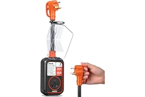 HOZZX RV Surge Protector 30 Amp for RV Camper, RV Waterproof Circuit Analyzer Surge Guard Full Protection 9600J, Surge Voltag