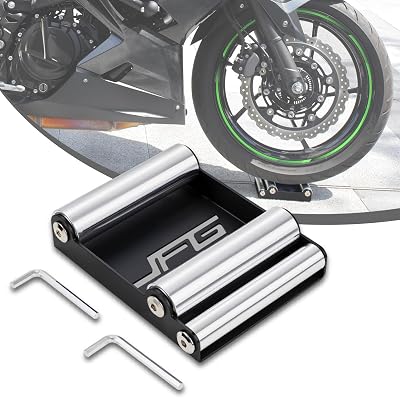 JFG RACING Motorcycle Wheel Roller Stand Heavy Duty, 485 lb, 180 mm Tyre