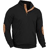 COOFANDY Mens Corduroy Sweatshirt Long Sleeve Pullover Quarter Button Fall Sweat Shirts