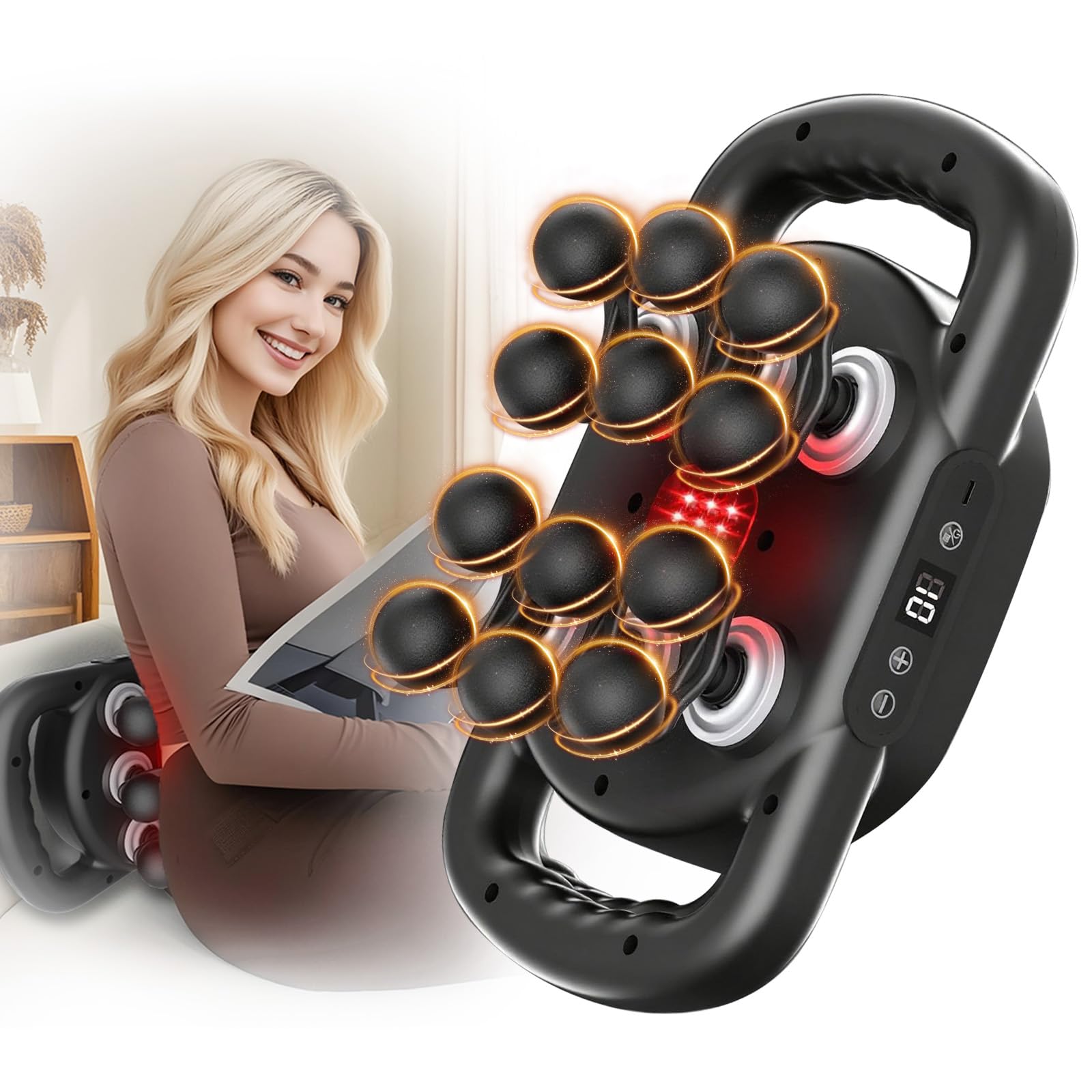Photo 1 of 12 Head Massage Gun Deep Tissue with 9 Levels & 9 Modes,Cordless Electric Percussion Massager Tool for Back/Neck/Shoulder/Hand/Leg/Feet/-Full Body Muscle Pain Relief,Ideal Gifts for Men/Women/Mum/Dad