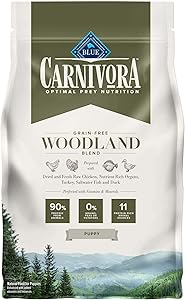 Blue Buffalo Carnivora Optimal Prey Nutrition High Protein, Grain Free Natural Puppy Dry Dog Food, Woodland Blend 4lb