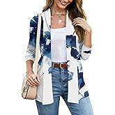 LOMON Womens 3/4 Sleeve Cardigan Open Front Lightweigh Casual Cardigan with Pockets