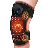 MOTUSANA Red Light Therapy Knee Brace,Knee Massager with 660nm & 850nm red light therapy,Rechargeable Controller,Heated Function for Body,Pain Relief in Knee,Joint,Elbow,and Shoulder (Black)