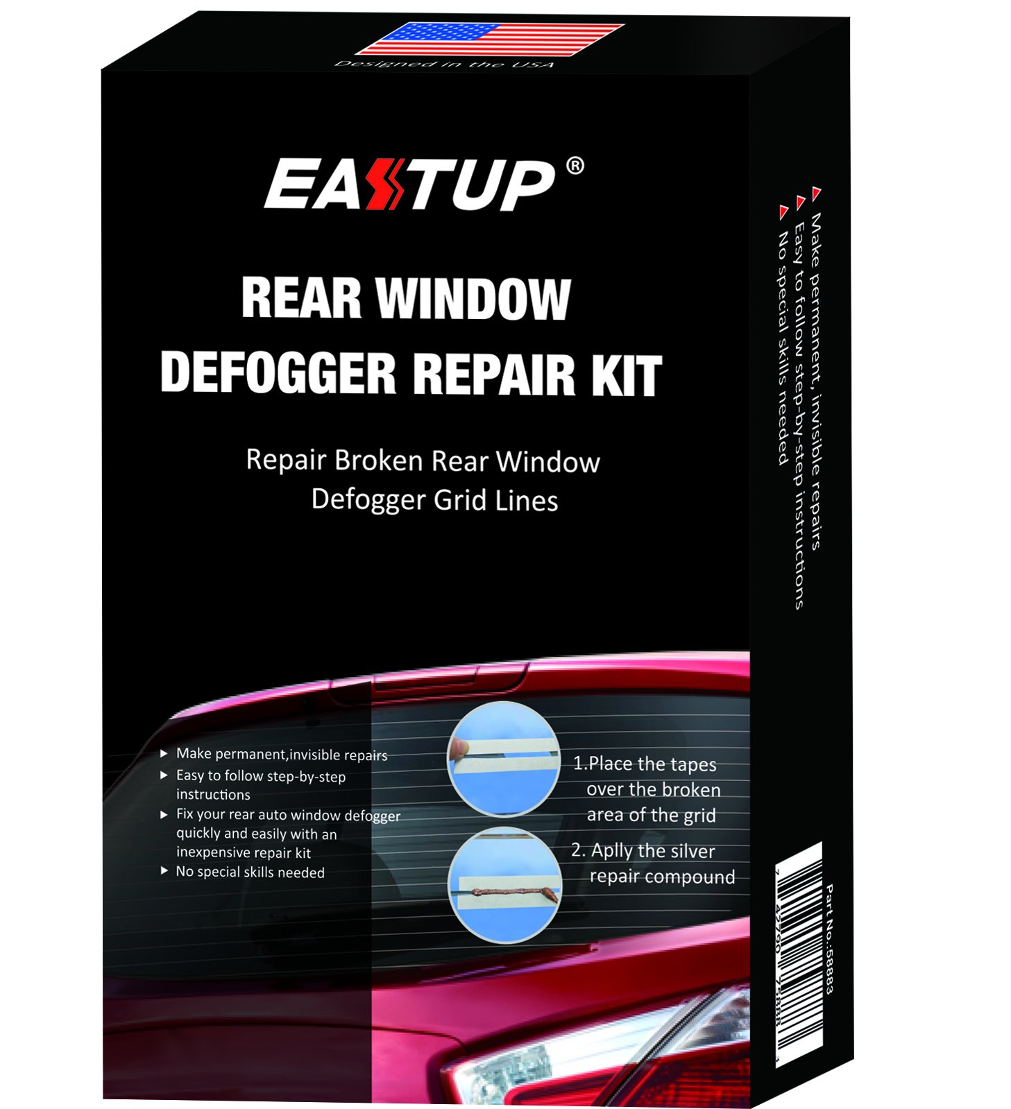 EASTUP Rear Window Defogger Defroster Repair Kit Fix Broken Defogger Grid Lines Just Two Steps No Special Skills Needed