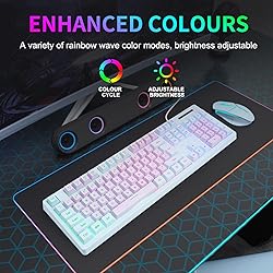 HUO JI Gaming Keyboard USB Wired with Rainbow LED